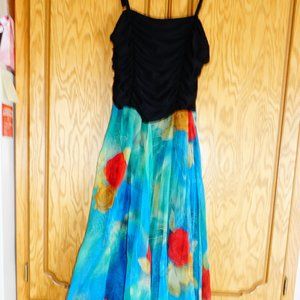 Lulu Rose 100% Silk Dress with Handkerchief Hem